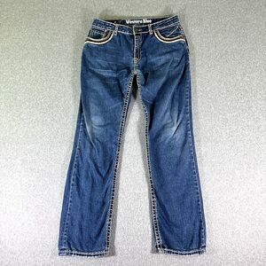 Western Blue Girls Jeans Blue Tag Size 16 (28x28) Low Rise Straight Stretch